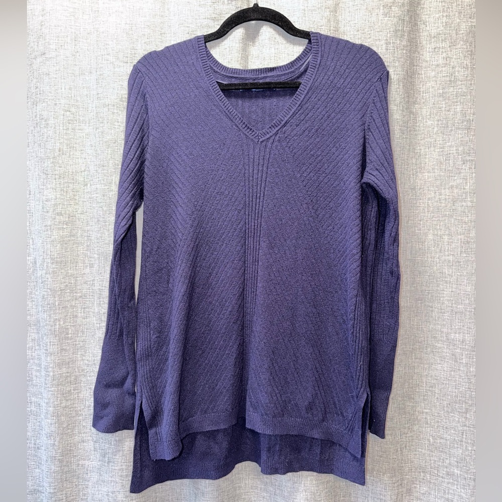 Apt. 9 Women's Deep Purple V-Neck Sweater Large